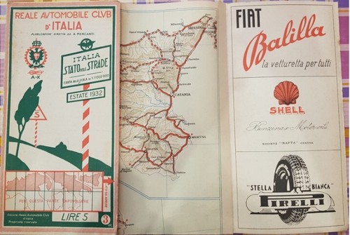 Cartina stradale 1932