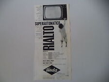 advertising Pubblicità 1961 TELEVISORE UNDA RIALTO