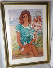 CASCELLA MICHELE "FANCIULLA IN FIORE" SERIGRAFIA FIRMATA P.D.A