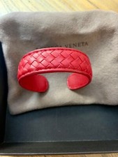 Bracciale Bottega Veneta Intrecciato In Pelle Rosso