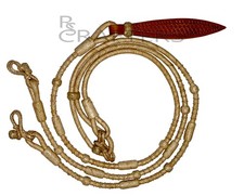 Corda naturale nodi abbinati pelle grezza cavallo tack spettacolo roman romel redini 7