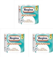 Regina Asciugoni Carta Cucina, Confezioni da 6 Rotoli a 2 veli, 100 strappi