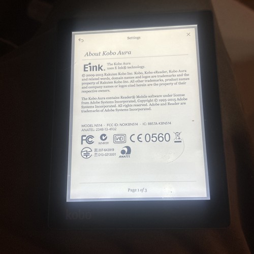 Kobo aura black n514 - black, 4gb