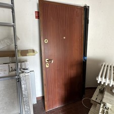 porta blindata usata Interno Ed Esterno Mogano Chiaro.   90x210 Sx