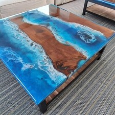 Piano Del Tavolo Da Pranzo Centro In Epoxy Fatti A Mano Capolavoro In Resina 48"