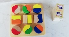 PUZZLE IN LEGNO GIOCO 3D FORME GEOMETRICHE E DOMINO