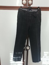 Pantaloni da uomo scuri marca Incotex taglia 46 100% cotone chiusura particolare