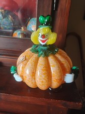 Grande pagliaccio vetro di Murano arancione serie frutta Zucca Vintage NO danni