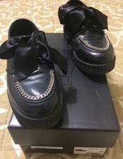 Cult Scarpe Doors Low 616 Pelle Nera Con Lacci E Fiocchi Di Raso Nero Mis.39