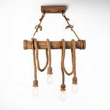 lampadario in corda di bambù