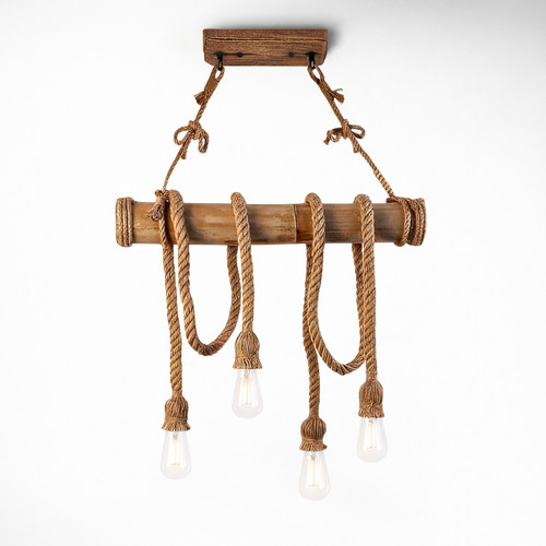 Lampadario corda bambù - in,