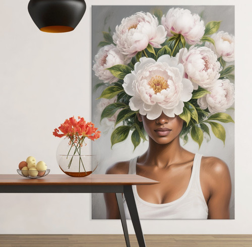 Ritratto donna con fiori in - ritratto,