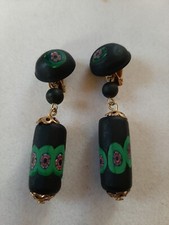 Rari Orecchini Millefiori Murrina  Vintage Glass Murano Satinato 1° Qualita !