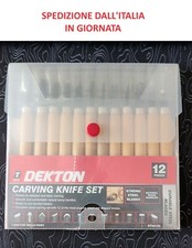 DEKTON 12 pz Set Lame Strumenti Scultura Legno Coltelli Intaglio Acciaio Forte