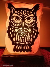 LAMPADA DI SALE ROSA DELL'  HIMALAYA "GUFO"