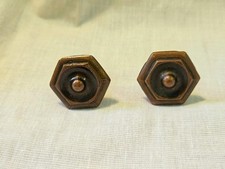 Coppia di tiranti per cassetti antichi in ottone - pomelli a rosetta originali - non repliche