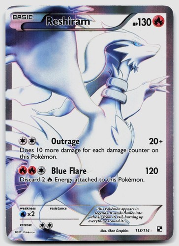 Reshiram 113 114 black white - reshiram,