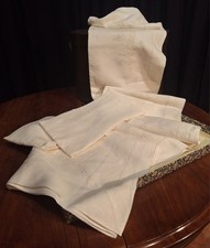 Antico Lenzuolo + Federe Lino Ricamo a mano  Inserti Tombolo Cm 240x240   