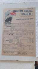 NAVIGAZIONE GENERALE ITALIANA-LISTINO PARTENZE  ( 1929 )-PORTO GENOVA A COLORI