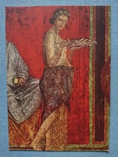 Vecchio Cartolina Ak Donna Conchiglia Murale Villa Dei Misteri Pompeji