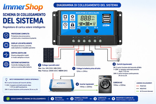 Regolatore carica solare - di,
