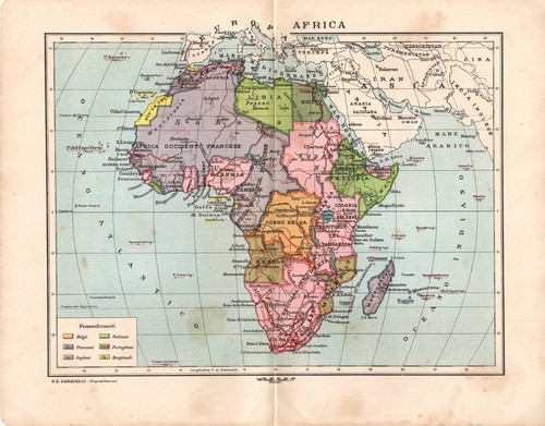 Carta geografica antica africa - carta,