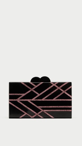 Zara plastica minaudiere nero - zara,