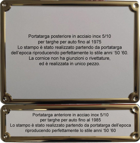 Coppia portatarga cornice - portatarga,