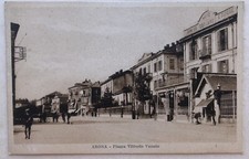 Cartolina Arona piazza Vittorio Veneto hotel garage Novara paesaggistica T14