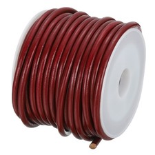 Corda rotonda in pelle, corda in pelle da 5,5 iarde (rosso vino, 3 mm/0,12")
