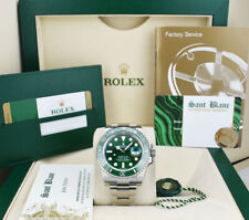 ROLEX 40mm acciaio inox SUBMARINER quadrante verde HULK con CARD 116610LV SANT BLANC
