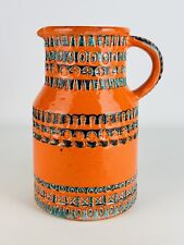 Vaso Ceramica Vintage Arancione E Verde Modernariato Design 1970