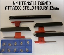 Kit N4 Utensili Tornio Stelo 12mm SDJCR +N10 Inserti DCMT070204...non SANDVIK