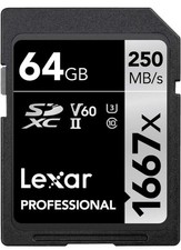 Lexar Professional 1667x Scheda SD 64 GB, Scheda di memoria SDXC UHS-II, Fino a