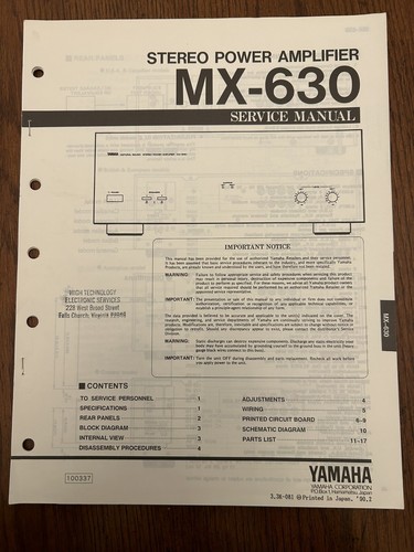 Yamaha 630 amplificatore di - yamaha, mx-630