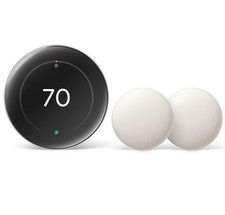 NUOVO Google Nest Learning Termostato 4a Generazione - Ossidiana Lucida + 2 Sensori