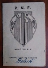 tessera PNF Partito Nazionale