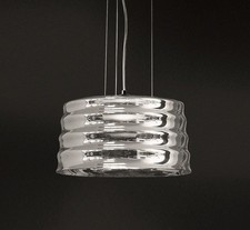 LAMPADA SOSPENSONE PENTA DESIGNER ASNIAGO PER PENTA ARGENTO VETRO SOFFIATO