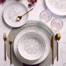 Servizio Piatti per Tavola 18 Pezzi TOGNANA Arabesque Porcellana Set 6 Persone