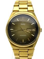 ZODIAC Astroquartz Orologio Uomo Vintage 38mm Placcato Oro Cal.94 (Esa 9181)