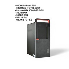 PC Lenovo ThinkCentre M910T i7 7700 960 GB SSD 32 GB RAM Win 11 P WIFI GTX 1080