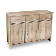 MOBILE DA ARREDO CON 3 CASSETTI E 3 ANTE 115X35X80CM IN COLORE ROVERE