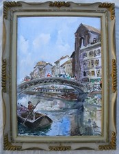 Alfredo ZECCA (La Spezia 1917-Milano 1998) VECCHIA MILANO Angolo del Naviglio