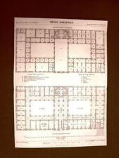 Rarissima e dettagliata pianta o piantina del 1863 Il Museo Borbonico di Napoli