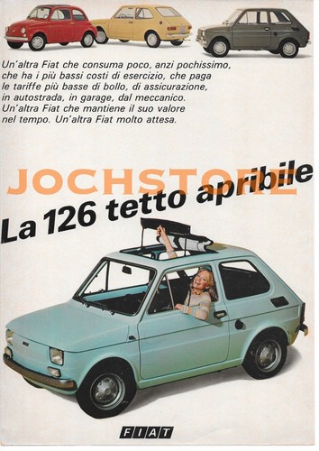 Pubblicità fiat 126 tetto - pubblicità,