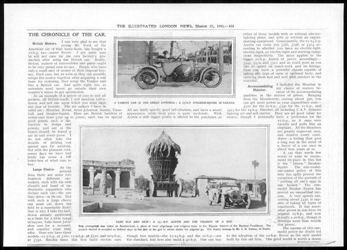 1915 stampa antica motor car - 1915,