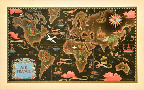 Mappa planisfero air france - mappa,