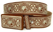 CINTO CHARRO BORDADO CABALLO CINTURA DA UOMO WESTERN CAVALLO STILE VAQUERO PIZIADO CINTURA 