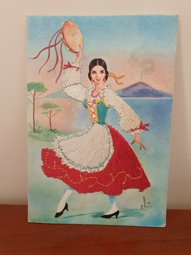 Catrolina postal card ricamata - postal,