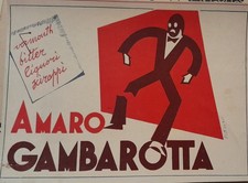 Fred Pittino (1906-1991) pubblicità Amaro Gambarotta da rivista 1934
